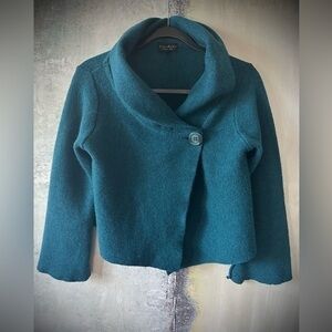 ChiaraMente Italy Blue Wool Cardigan, M